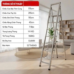 Thang ghế inox Tùng Phát 7 bậc