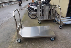Xe đẩy inox 1 tầng tay liền 400kg