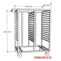 Xe đẩy khay cơm 60 khay