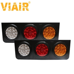 Combo 2 Đèn Hậu Xe Tải Bộ Hai Đèn Điện 12-24V, Đèn Hậu 3 Khoang Led Tròn VIAIR VI 003