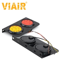 Combo 2 Đèn Hậu Xe Tải - Đèn Hậu 2 Khoang Led Tròn Đỏ Vàng Điện Áp 12V/24V VIAIR VI-002