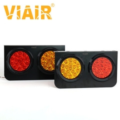 Combo 2 Đèn Hậu Xe Tải - Đèn Hậu 2 Khoang Led Tròn Đỏ Vàng Điện Áp 12V/24V VIAIR VI-002