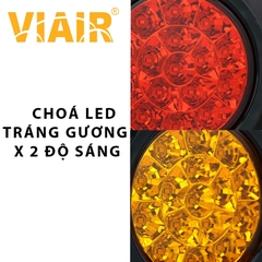 Combo 2 Đèn Hậu Xe Tải - Đèn Hậu 2 Khoang Led Tròn Đỏ Vàng Điện Áp 12V/24V VIAIR VI-002