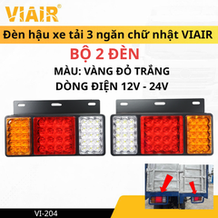 Combo 2 đèn hậu xe tải, đèn hậu led 3 ngăn hình chữ nhật điện áp 12V/24V Viair