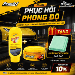 Combo Phục Hồi Phong Độ Formula 1: Xóa Vết Xước, Đánh Bóng Sơn Xe + Tặng Khăn Microfiber
