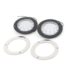 Combo 2 Đèn Led Tròn Siêu Mỏng Viền Xi VI-021 Trắng, Vàng, Đỏ ₵ 140*45mm 12V/24V