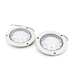 Combo 2 Đèn Led Tròn Siêu Mỏng Viền Xi VI-021 Trắng, Vàng, Đỏ ₵ 140*45mm 12V/24V