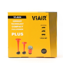 Kèn Sinh Hơi 2 Loa Đỏ 12V/24V Có Rờ Le (Kèm Mô Tơ Tạo Hơi A) VIAIR VI-A04 Còi Hơi Xe Tải, Ô Tô