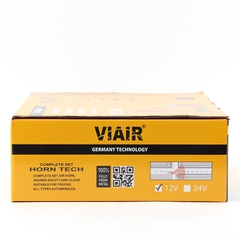 Kèn Sinh Hơi 2 Loa Đỏ 12V/24V Có Rờ Le (Kèm Mô Tơ Tạo Hơi A) VIAIR VI-A04 Còi Hơi Xe Tải, Ô Tô