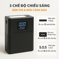 Bộ Khởi Động Khẩn Cấp Ô Tô 4in1 Đa Năng (Kích Bình, Bơm Lốp, Đèn SOS, Sạc Dự Phòng) Màn Hình Kỹ Thuật Số X001 - Nhập Khẩu Chính Hãng