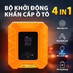 Bộ Khởi Động Khẩn Cấp Ô Tô 4in1 Đa Năng (Kích Bình, Bơm Lốp, Đèn LED, Sạc Dự Phòng) Màn Hình LCD Thông Minh X7 - Nhập Khẩu Chính Hãng