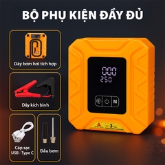Bộ Khởi Động Khẩn Cấp Ô Tô 4in1 Đa Năng (Kích Bình, Bơm Lốp, Đèn LED, Sạc Dự Phòng) Màn Hình LCD Thông Minh X7 - Nhập Khẩu Chính Hãng