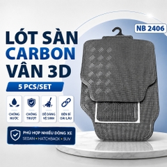 Bộ Thảm Lót Sàn Ô Tô CIND NB2406 Vân Carbon 4 Chỗ