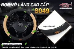 Bọc Vô Lăng CIND S049 Size M Màu Đen Kem - Nhập Khẩu Chính Hãng