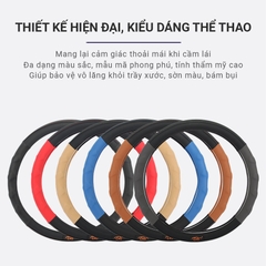 Bọc Vô Lăng CIND S049 Size M Màu Đen Kem - Nhập Khẩu Chính Hãng