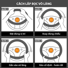 Bọc Vô Lăng CIND S049 Size M Màu Đen Kem - Nhập Khẩu Chính Hãng