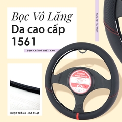 Bọc Vô Lăng CIND 1561 Size M Màu Đen Chỉ Đỏ - Nhập Khẩu Chính Hãng