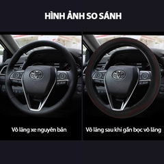 Bọc Vô Lăng CIND 5003 Size 4L Màu Đen Chỉ Đỏ - Nhập Khẩu Chính Hãng