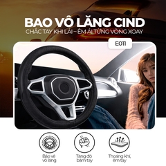 Bọc Vô Lăng CIND E011 Size M Màu Đen Da PU Lõi TPE Chống Trượt Siêu Êm - Nhập Khẩu Chính Hãng