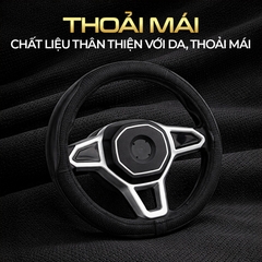 Bọc Vô Lăng CIND E011 Size M Màu Đen Da PU Lõi TPE Chống Trượt Siêu Êm - Nhập Khẩu Chính Hãng