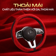 Bọc Vô Lăng CIND E011 Size M Màu Đen Đỏ Da PU Lõi TPE Chống Trượt Siêu Êm - Nhập Khẩu Chính Hãng