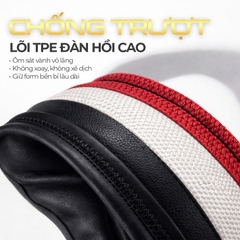 Bọc Vô Lăng CIND E011 Size M Màu Đen Đỏ Da PU Lõi TPE Chống Trượt Siêu Êm - Nhập Khẩu Chính Hãng