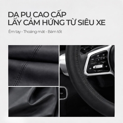 Bọc Vô Lăng CIND TP990 Size M Màu Đen Da PU Lõi TPE Chống Trượt Siêu Êm - Nhập Khẩu Chính Hãng