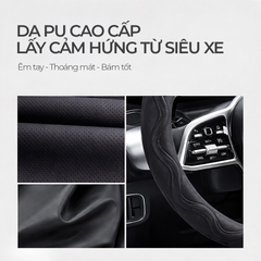 Bọc Vô Lăng CIND Y019 Size M Màu Đen Da PU Lõi TPE Chống Trượt Siêu Êm - Nhập Khẩu Chính Hãng