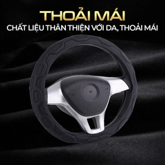 Bọc Vô Lăng CIND Y021 Size M Màu Đen Da PU Lõi TPE Chống Trượt Siêu Êm - Nhập Khẩu Chính Hãng