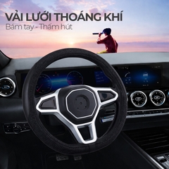 Bọc Vô Lăng D-Cut CIND E011D Size M Màu Đen Da PU Lõi TPE Chống Trượt Siêu Êm - Nhập Khẩu Chính Hãng