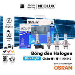 Combo 2 Bóng Đèn Halogen Blue Light OSRAM NEOLUX Dùng Cho Xe Ô Tô Xe Máy Chân H1 H4 H7 H11