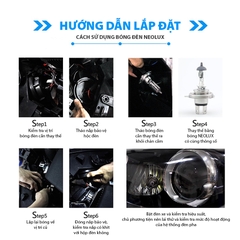 Combo 2 Bóng Đèn Halogen Blue Light OSRAM NEOLUX Dùng Cho Xe Ô Tô Xe Máy Chân H1 H4 H7 H11