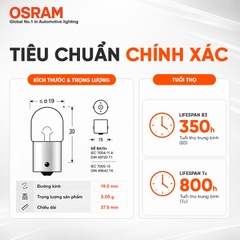 Combo 10 Bóng Đèn Ô Tô Tín Hiệu Xi Nhan 1 Tim Halogen OSRAM Original Dùng Cho Nhiều Dòng Xe Hơi Chân R10W 5008 12V 10W (Chân Thẳng)