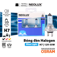 Combo 2 Bóng Đèn Halogen Blue Light OSRAM NEOLUX Dùng Cho Xe Ô Tô Xe Máy Chân H1 H4 H7 H11 - Nhập Khẩu Chính Hãng
