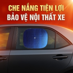Combo 2 Tấm Che Nắng Ô Tô Xốp Cách Nhiệt Tròn Nhỏ Màu Lam Phủ Bạc CIND CD-C044 (36x44cm) - Nhập Khẩu Chính Hãng