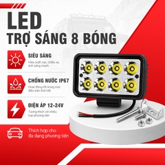 Đèn LED Trợ Sáng Bảng Chữ Nhật Viair 8 Bóng Trắng 12-30V (99x152mm)