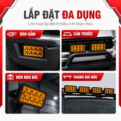 Đèn LED Trợ Sáng Bảng Chữ Nhật Viair 8 Bóng Vàng 12-30V (99x152mm)