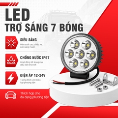 Đèn LED Trợ Sáng Tròn Viair 7 Bóng Trắng 12-30V