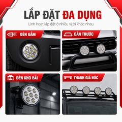 Đèn LED Trợ Sáng Tròn Viair 7 Bóng Trắng 12-30V