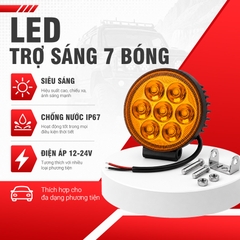 Đèn LED Trợ Sáng Tròn Viair 7 Bóng Vàng 12-30V
