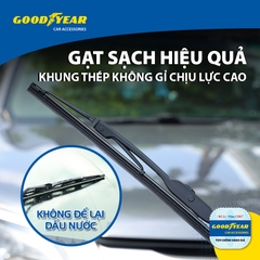 Gạt Mưa Gọng Sắt GOODYEAR Phù Hợp Nhiều Dòng Xe Thông Dụng - Nhập Khẩu Chính Hãng
