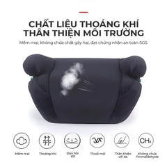 Ghế Nâng Ô Tô Trẻ Em ET-001D Booster Seat 125–150cm Màu Đen Không Tựa Lưng Có ISOFIX i-Size  – Nhập Khẩu Chính Hãng