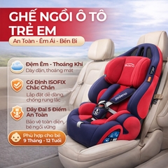 Ghế An Toàn Cho Trẻ Em QM-701A ISOFIX + LATCH + Khoá An Toàn 5 Điểm Phiên Bản Nâng Cấp Màu Đỏ Năng Động - Nhập Khẩu Chính Hãng