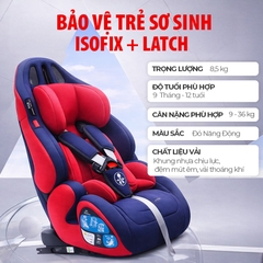 Ghế An Toàn Cho Trẻ Em QM-701A ISOFIX + LATCH + Khoá An Toàn 5 Điểm Phiên Bản Nâng Cấp Màu Đỏ Năng Động - Nhập Khẩu Chính Hãng
