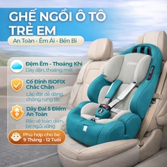 Ghế An Toàn Cho Trẻ Em QM-701A ISOFIX + LATCH + Khoá An Toàn 5 Điểm Phiên Bản Nâng Cấp Màu Xanh Hiện Đại - Nhập Khẩu Chính Hãng