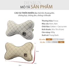 Gối Tựa Đầu Cao Su Non FOCUS Gu F-TM01F-A Màu Kem - Nhập Khẩu Chính Hãng