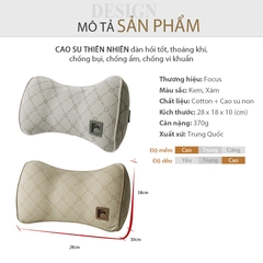 Gối Tựa Đầu Cao Su Non FOCUS Gu F-TM02F-A Màu Kem - Nhập Khẩu Chính Hãng