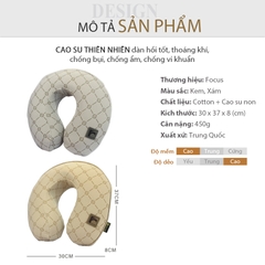 Gối Tựa Đầu Chữ U Cao Su Non FOCUS Gu F-UM01F-B Màu Xám - Nhập Khẩu Chính Hãng
