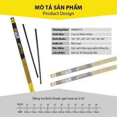 Combo 2 Lưỡi Gạt Mưa Loại A VIAIR R15 (14 Inch/350 mm)