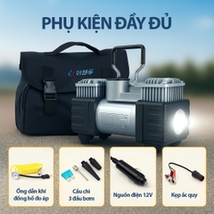 Máy Bơm Lốp Ô Tô 2 Xi-lanh 12V Công Suất Lớn Mạnh Mẽ Bơm Hơi Đa Năng HS-978A - Nhập Khẩu Chính Hãng